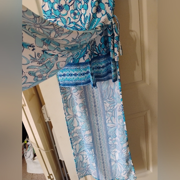 Womens Lilly Pulitzer Donna Maxi Romper Succulent Blue Size 2 Never worn - Picture 4 of 11